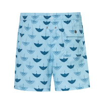 Mens' Pale Blue Swim Shorts with Birds