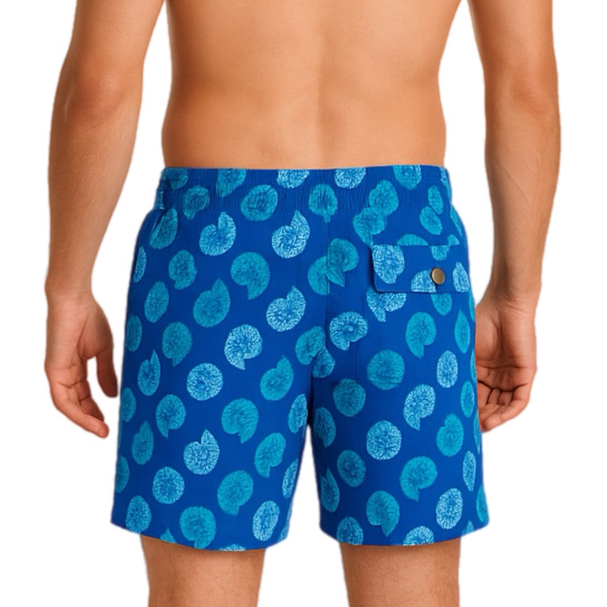 Mens' Blue Swim Shorts with Shells