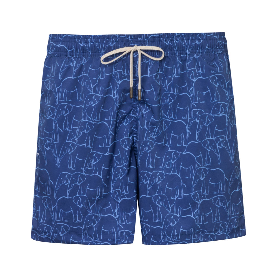 Mens' Blue Swim Shorts with Elephants