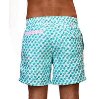 Mens' Swim Shorts with Green Leaves