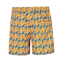 Mens' Yellow Swim Shorts with Whales