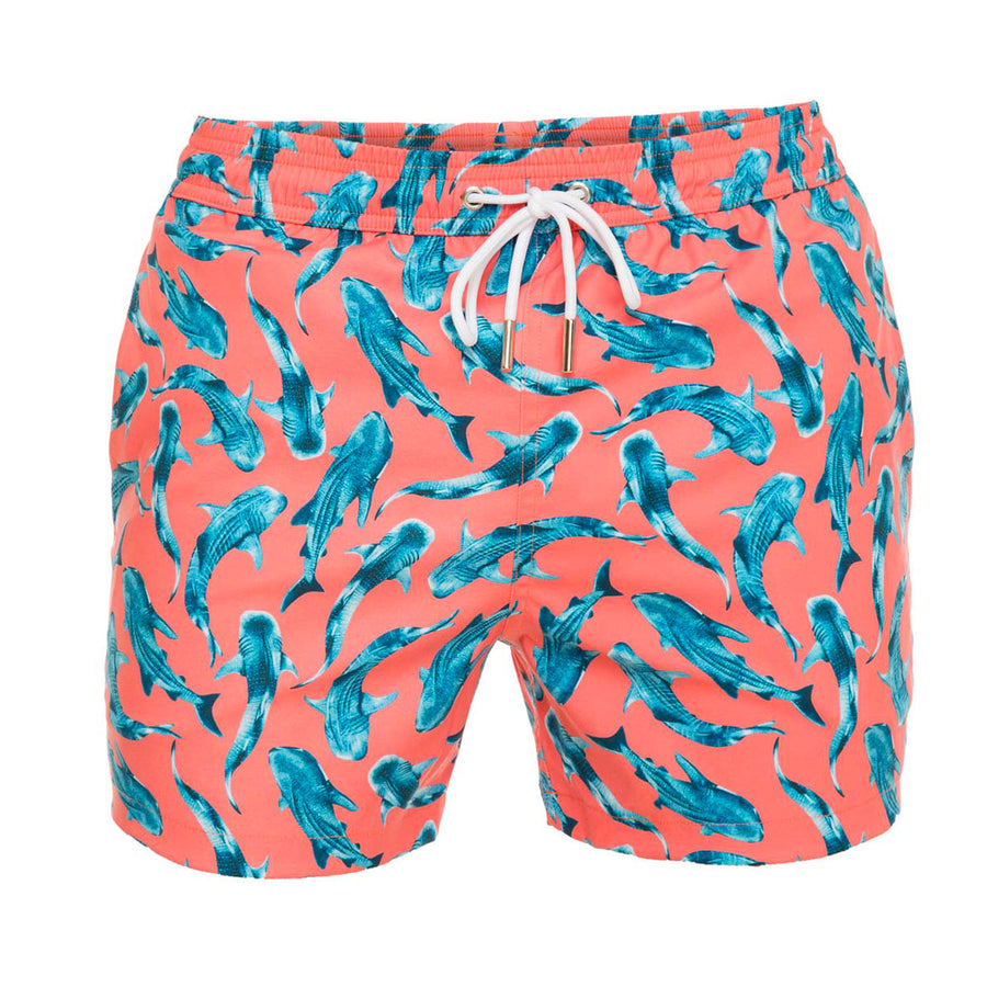 Orange Whale Sharks Men's Swim Shorts