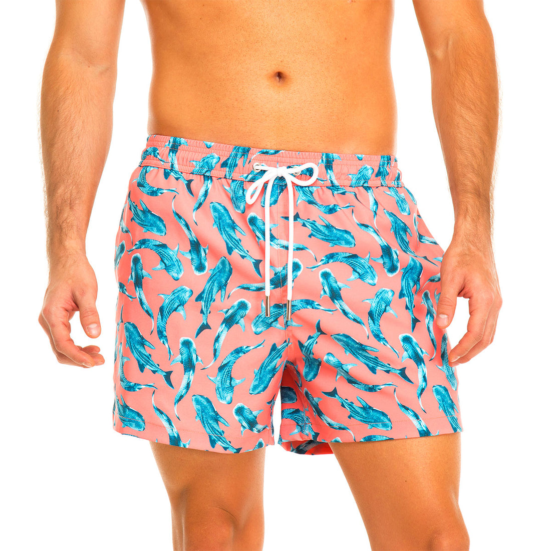 Orange Whale Sharks Swim Shorts Set