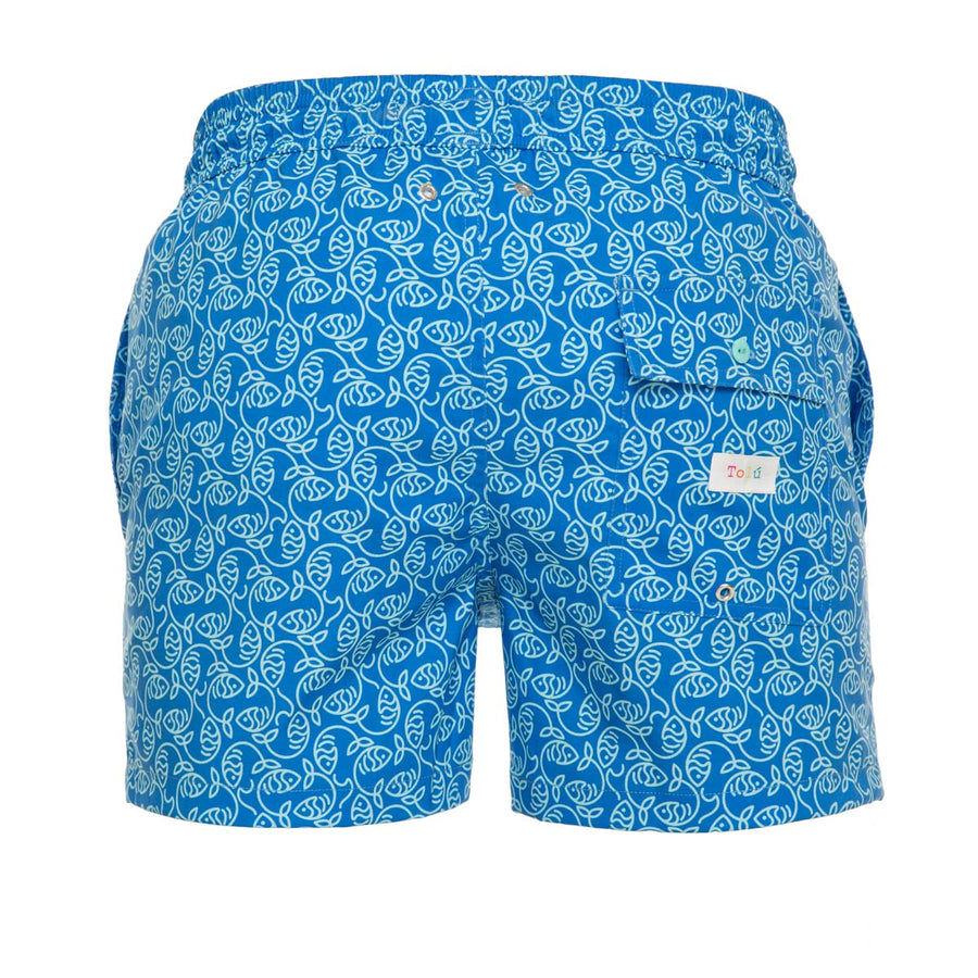 Blue Essential Fishes Men's Swim Shorts