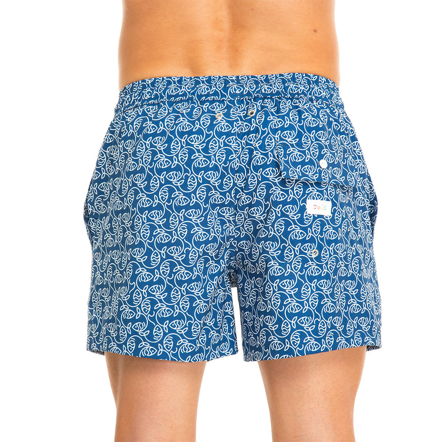 Dark Essential Fishes Men's Swim Shorts