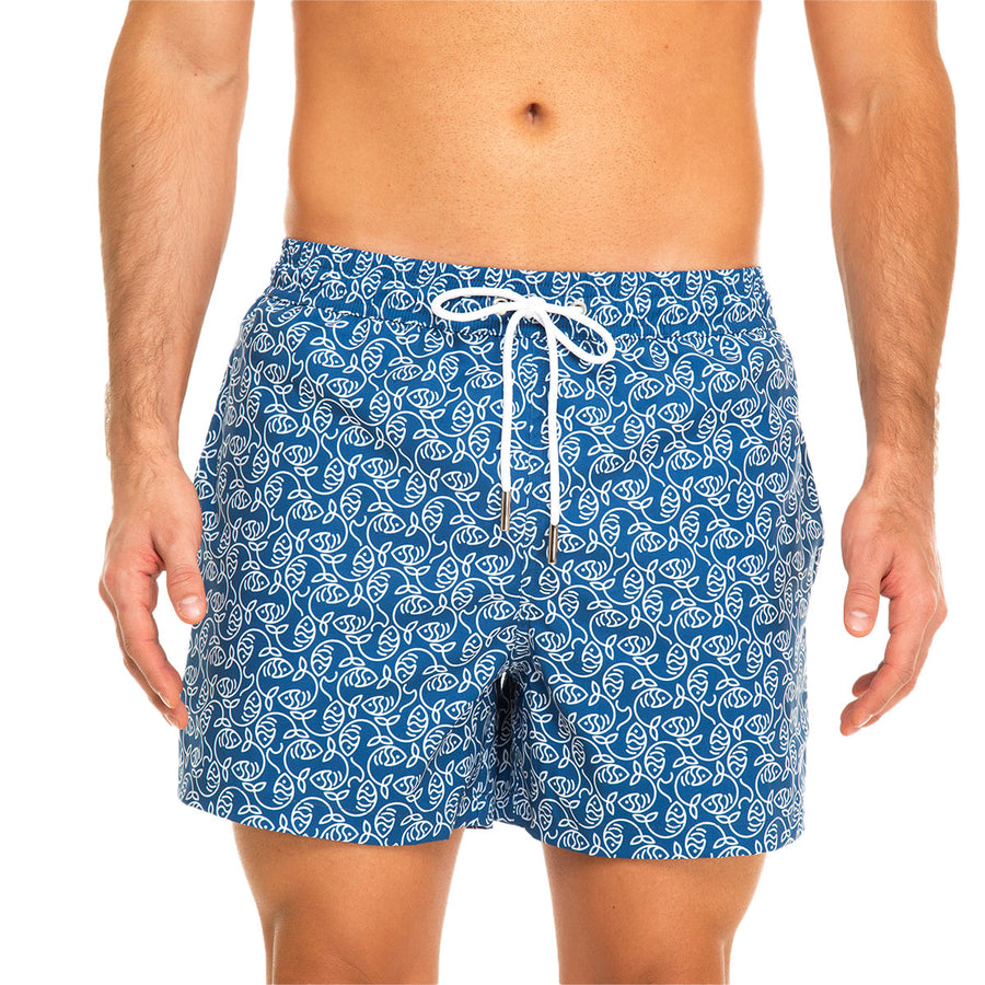 Dark Essential Fishes Men's Swim Shorts