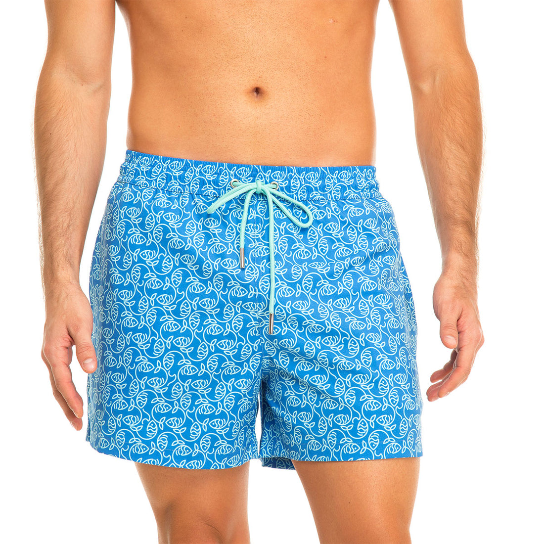 Blue Essential Fishes Men's Swim Shorts