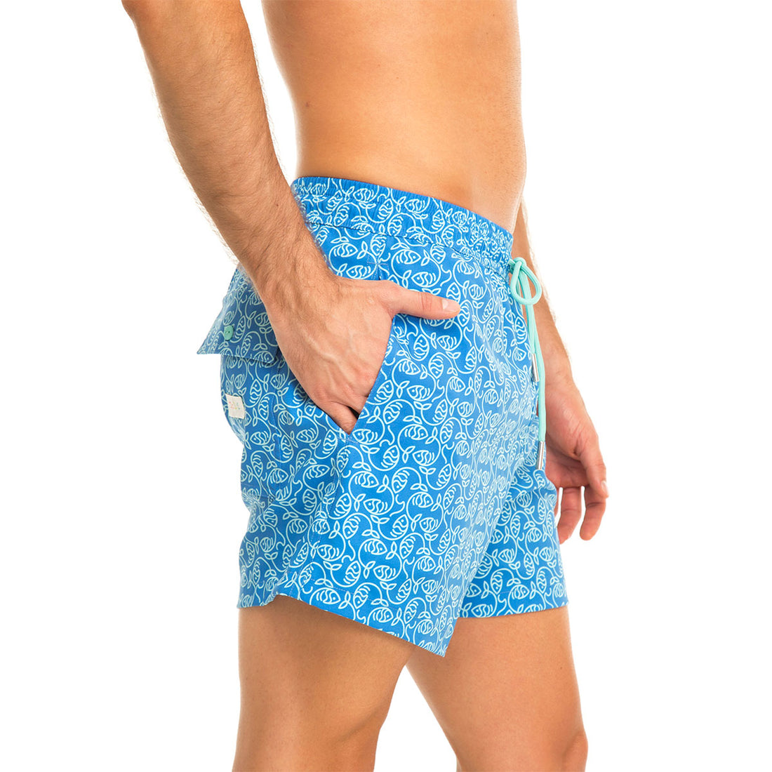 Blue Essential Fishes Men's Swim Shorts