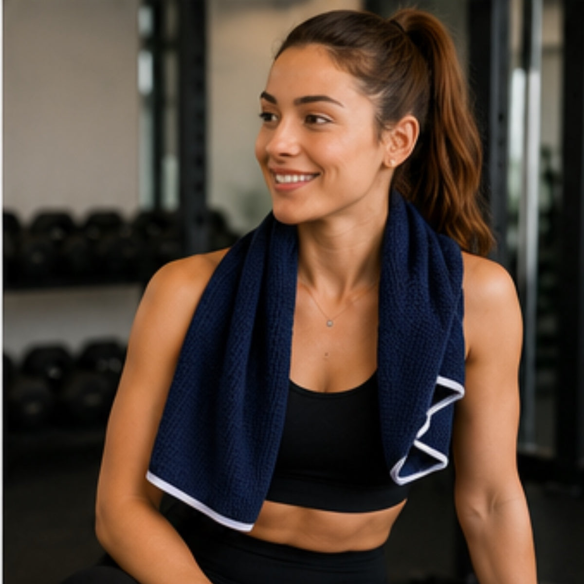 Navy Blue Gym Towel