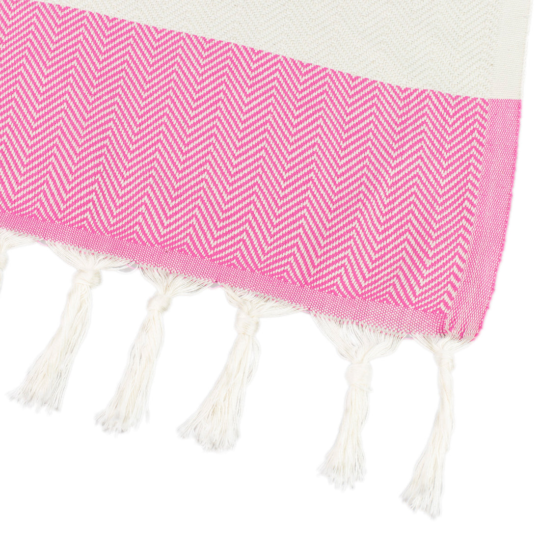 Zig Zag Pink and White Turkish Towel