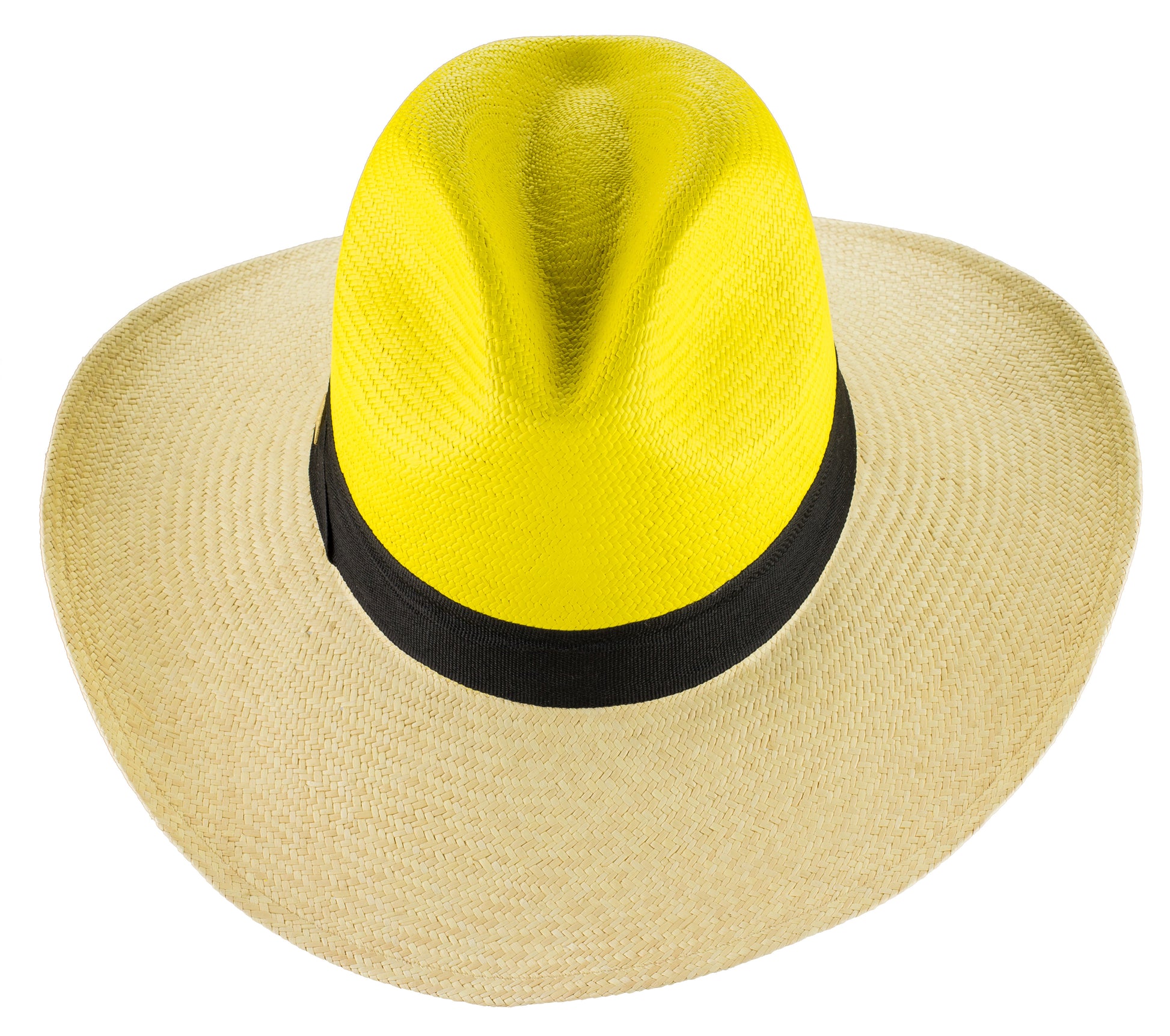 Yellow hand painted panama hat