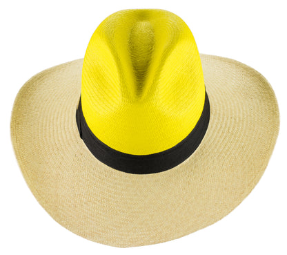 Yellow hand painted panama hat
