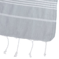 Grey and White Thin Turkish Towel Corner