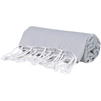 Grey and White Thin Turkish Towel Tolu Australia Roll