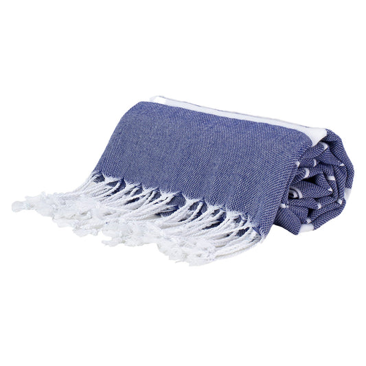 Navy Stripes Thin Turkish Towel Tolu Australia Roll