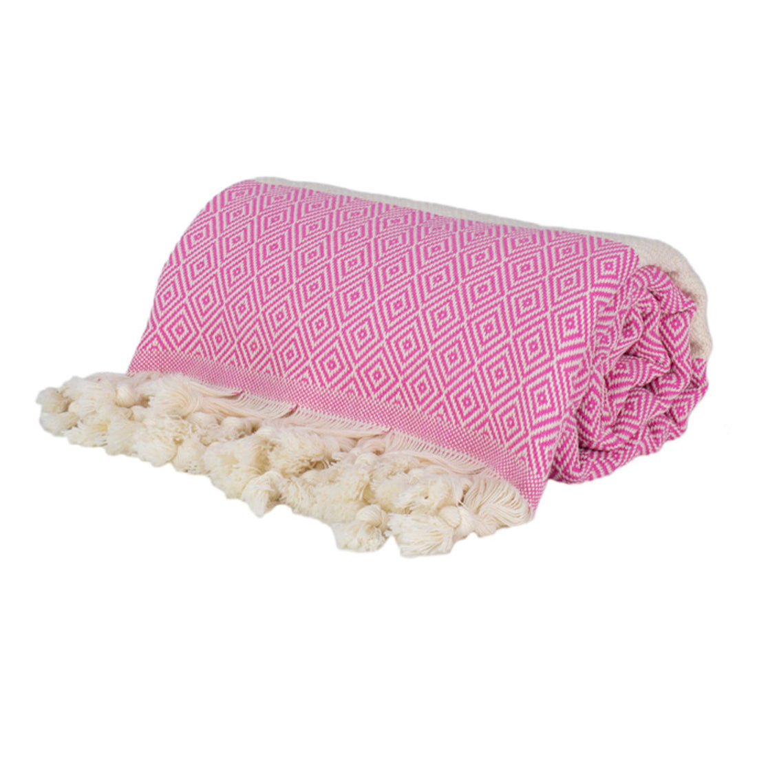 Pink and White Turkish Towel Roll Tolu Australia