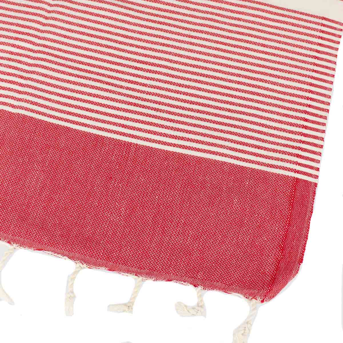 Red and white Thin Turkish Towel tolu australia