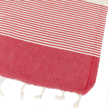 Red and white Thin Turkish Towel tolu australia