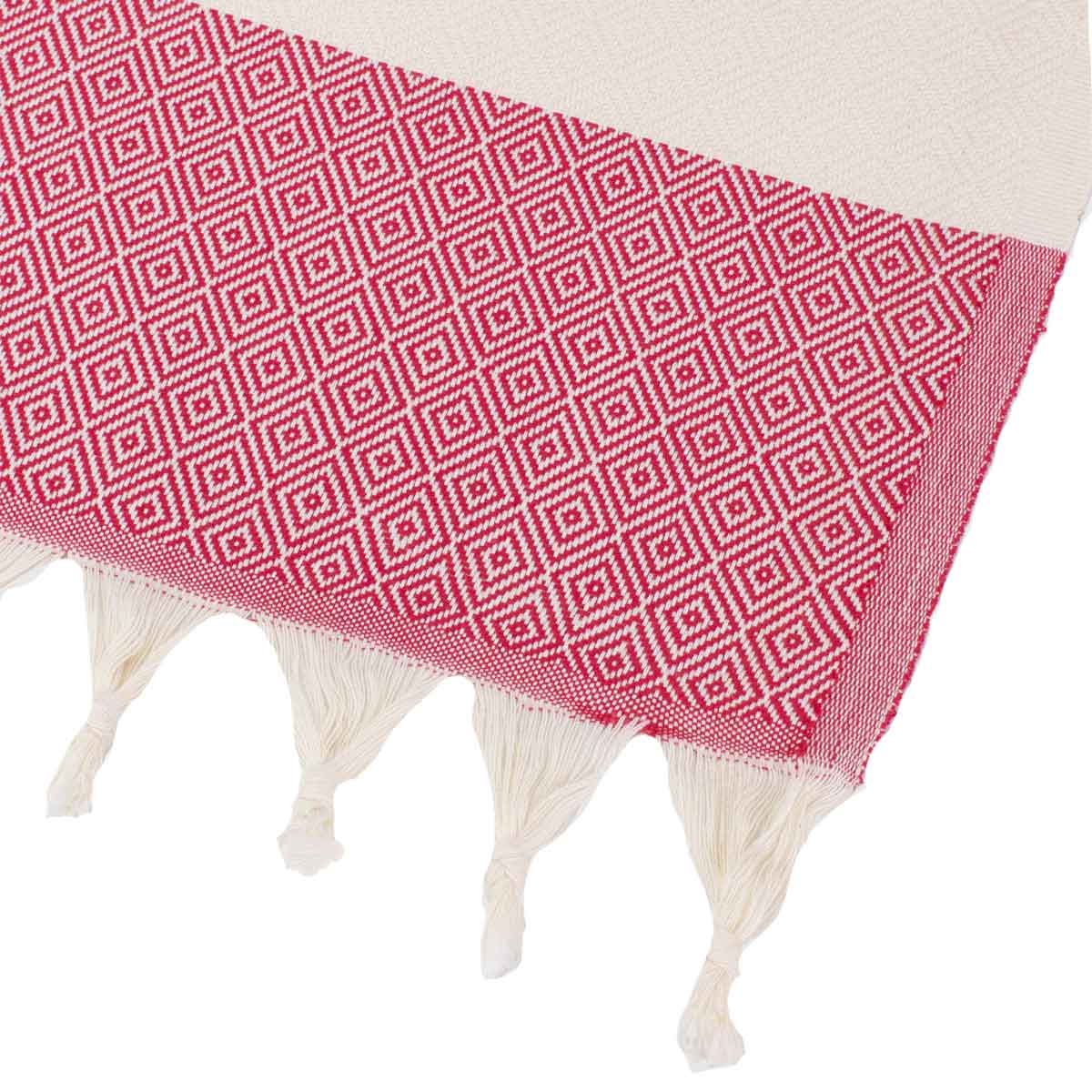Red and White Turkish Corner Towel
