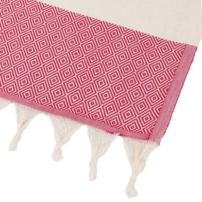 Red and White Turkish Corner Towel