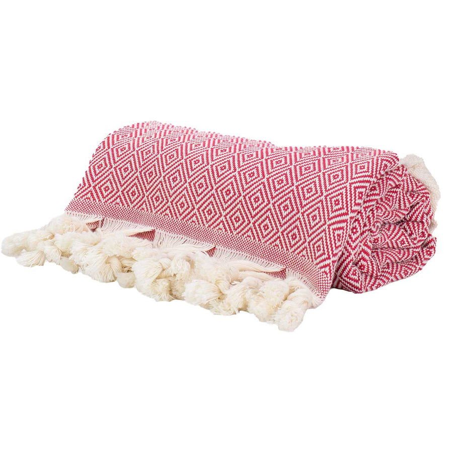 Red and White Turkish Roll Towel
